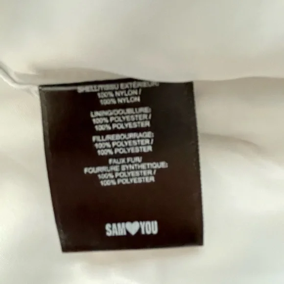 Sam Edelman METALLIC FLEECE TRIM HOODED PUFF COAT IN SILVER NWT - Picture 13 of 14